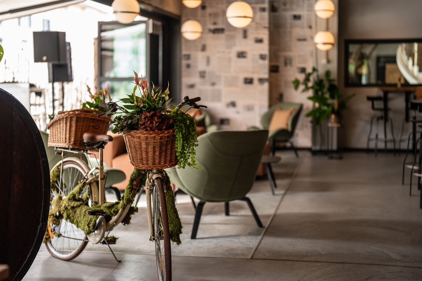 Velo-Lounge mit Pflanzen