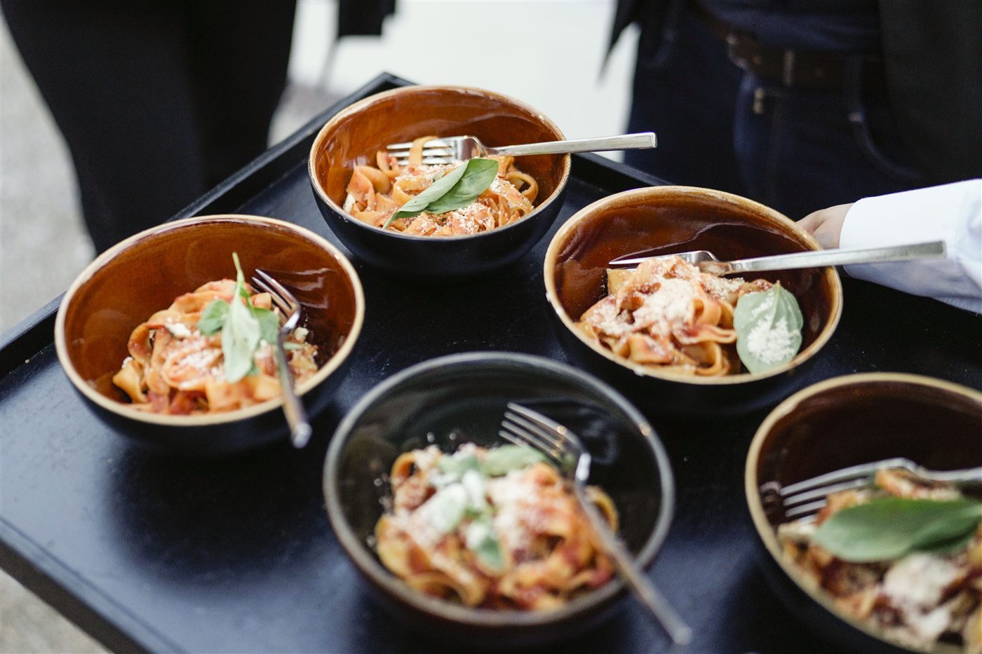 Frische Pasta in Schalen – Lunch bei einer Tagung von Eve's Kitchen